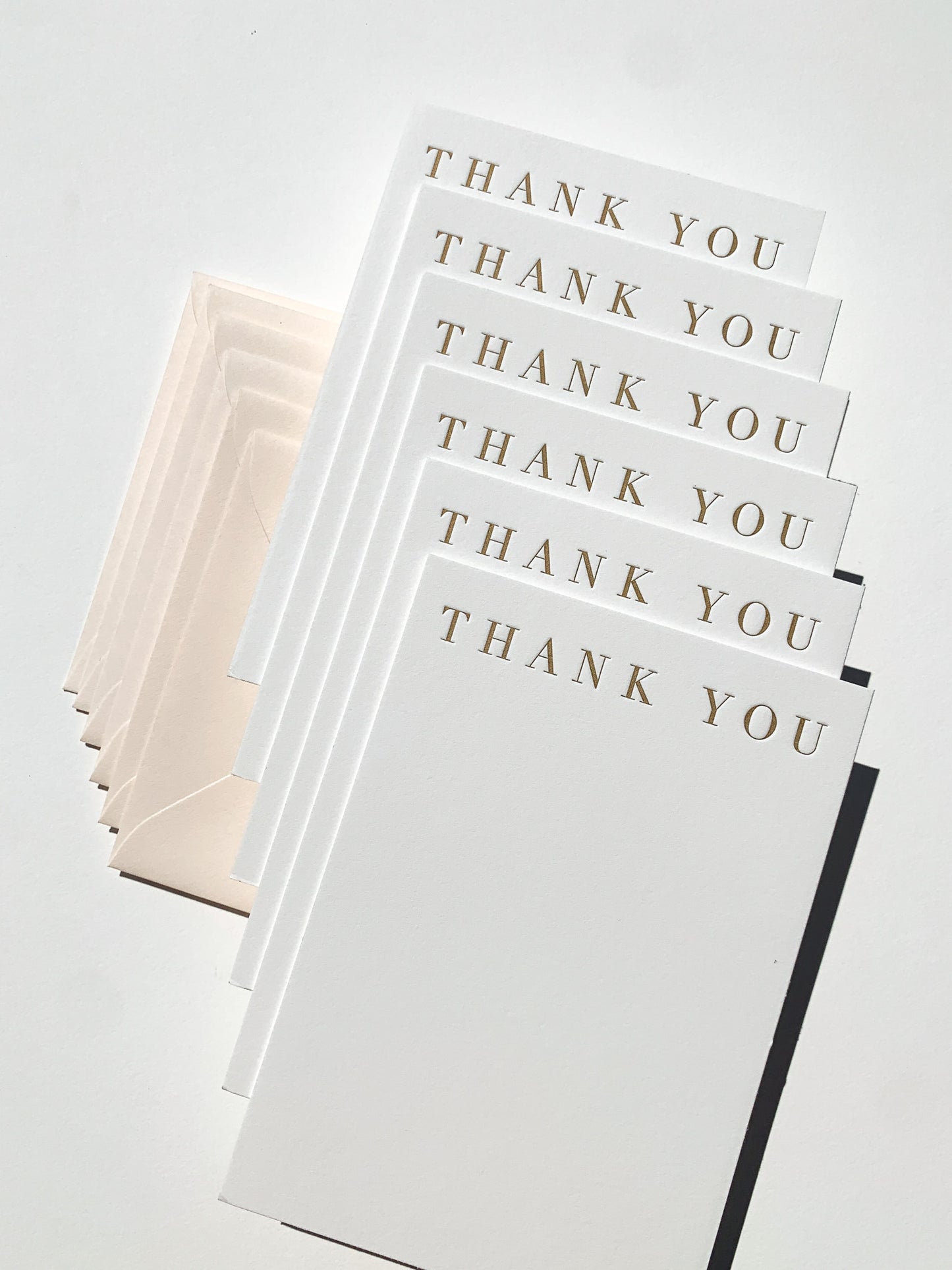 Modern Thank You Cards | Boxed Set of 6 Letterpress Flat Cards