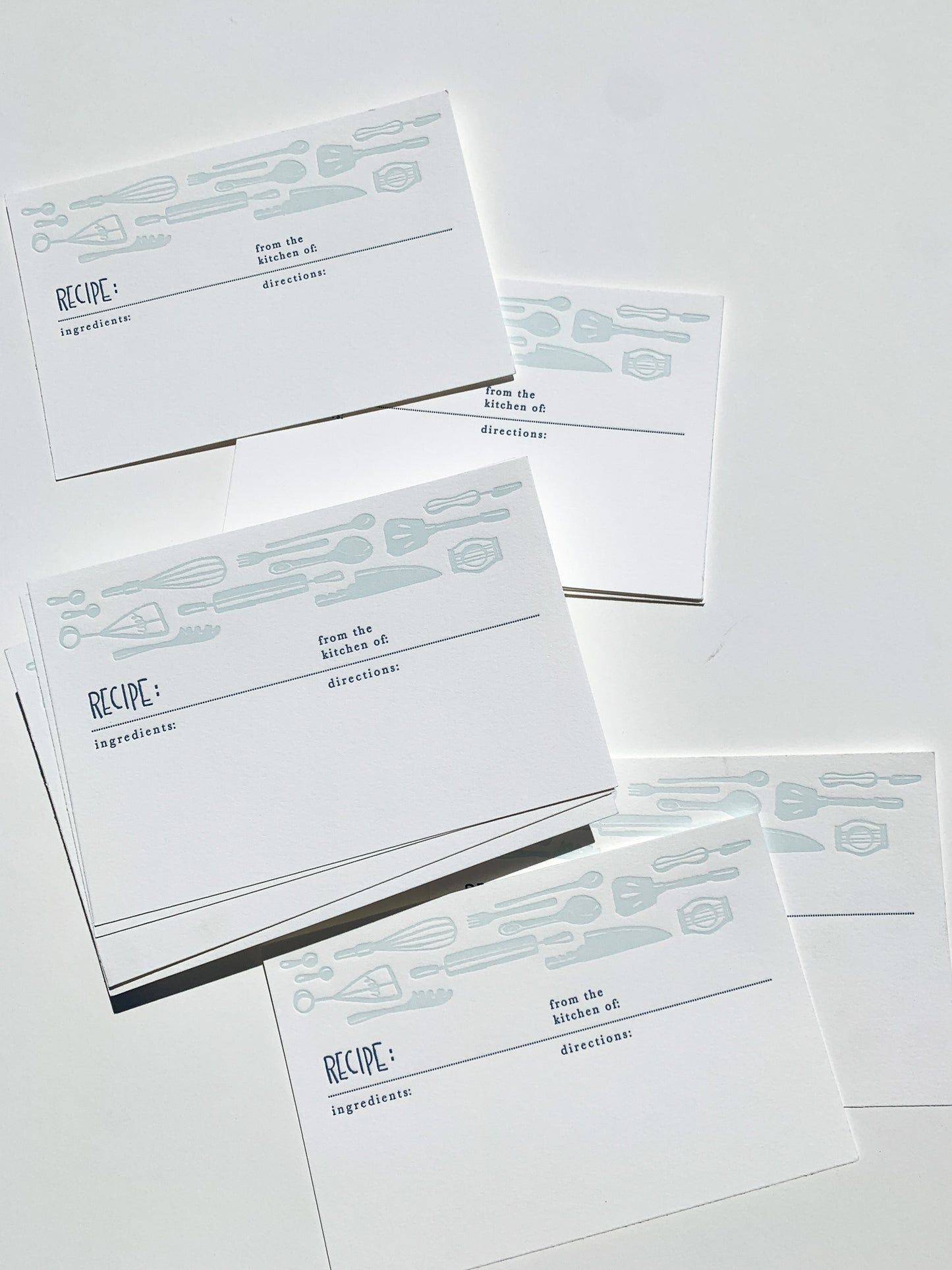 Recipe Cards | Set of 10 4x6 Letterpress Cards