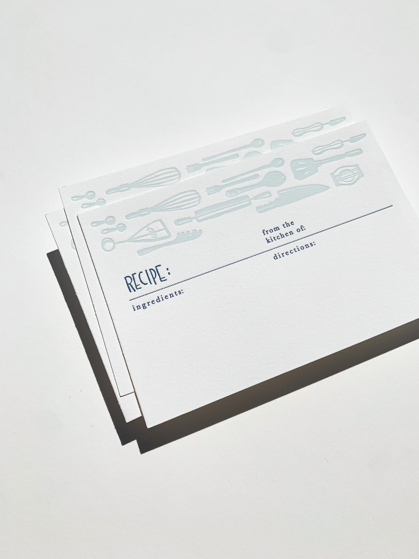 Recipe Cards | Set of 10 4x6 Letterpress Cards
