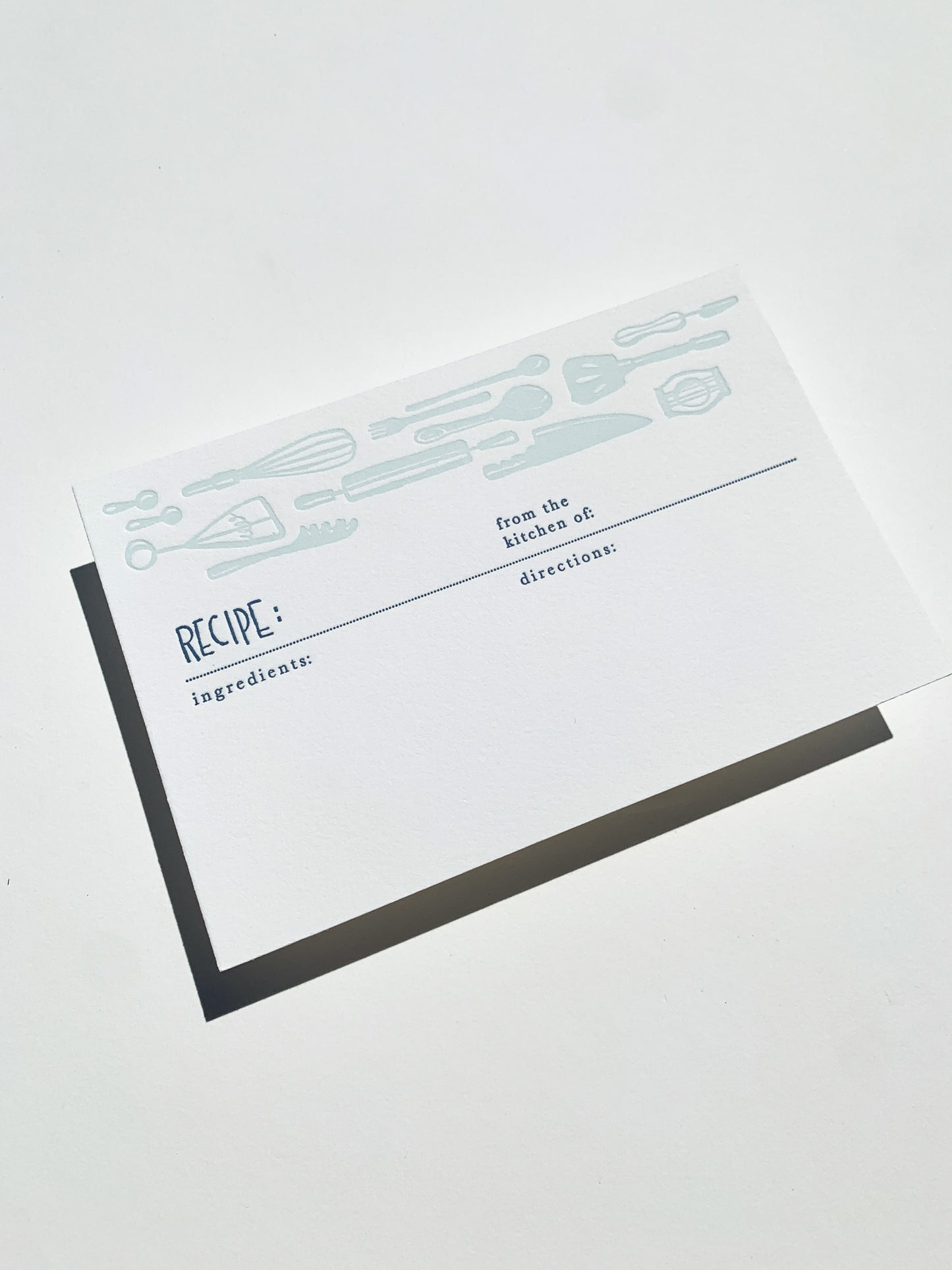 Recipe Cards | Set of 10 4x6 Letterpress Cards