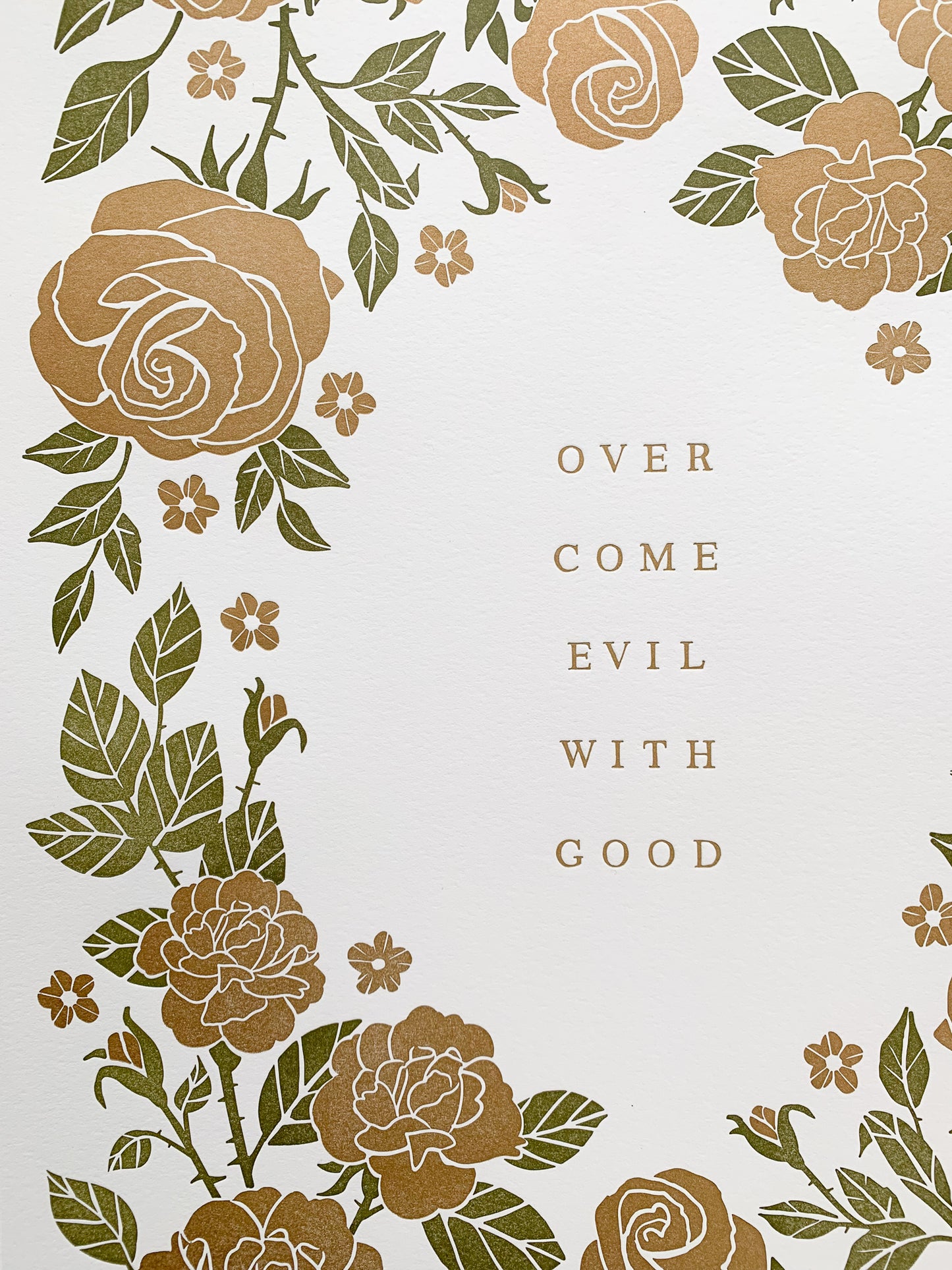 Overcome | Letterpress Art Print Wall Decor