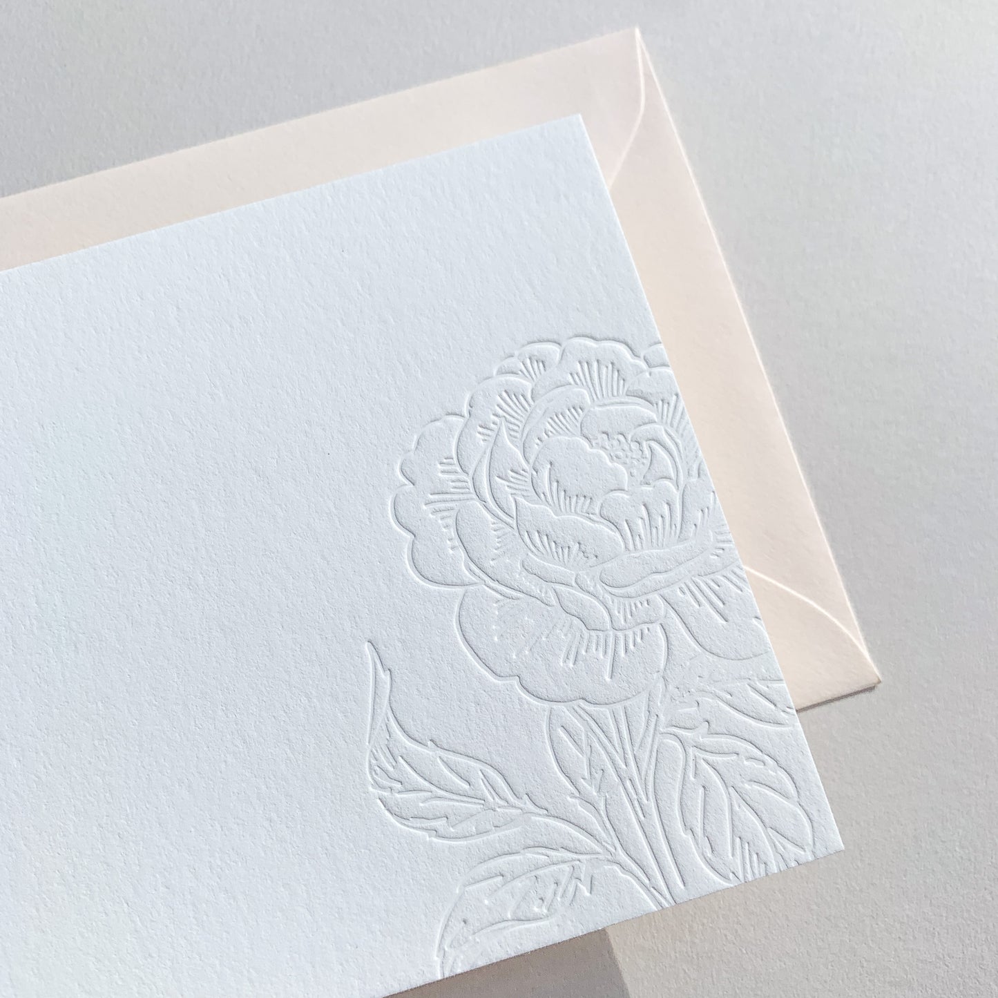Peony Floral Stationery | Letterpress Flat Notecards