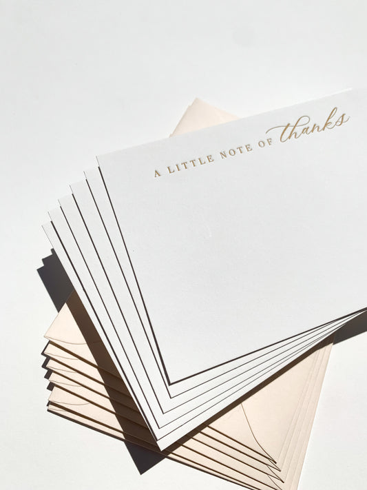 Thank You Cards | Boxed Set of 6 Letterpress Flat Cards
