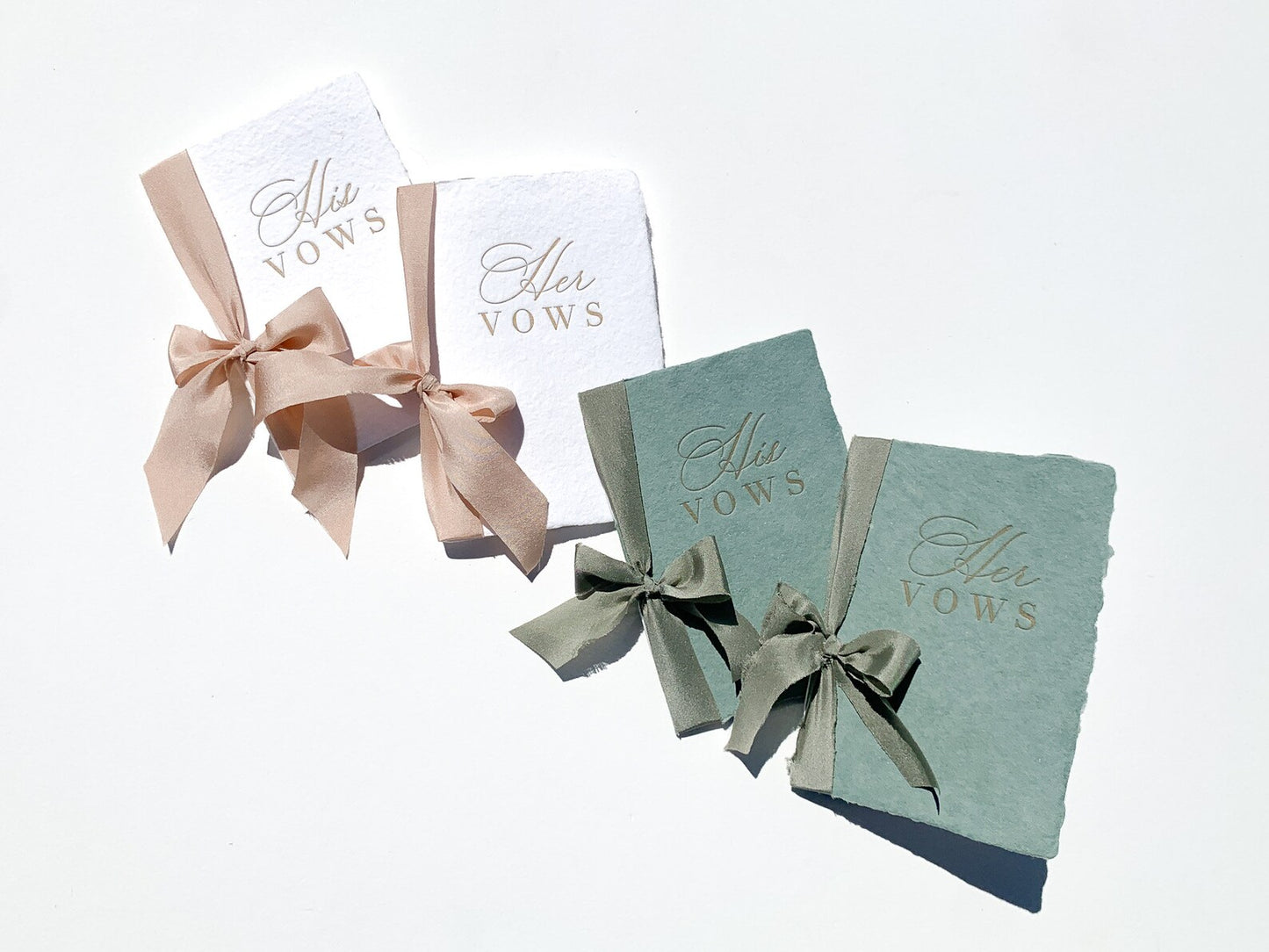 His and Hers Wedding Vow Book | Handmade Paper + Letterpress