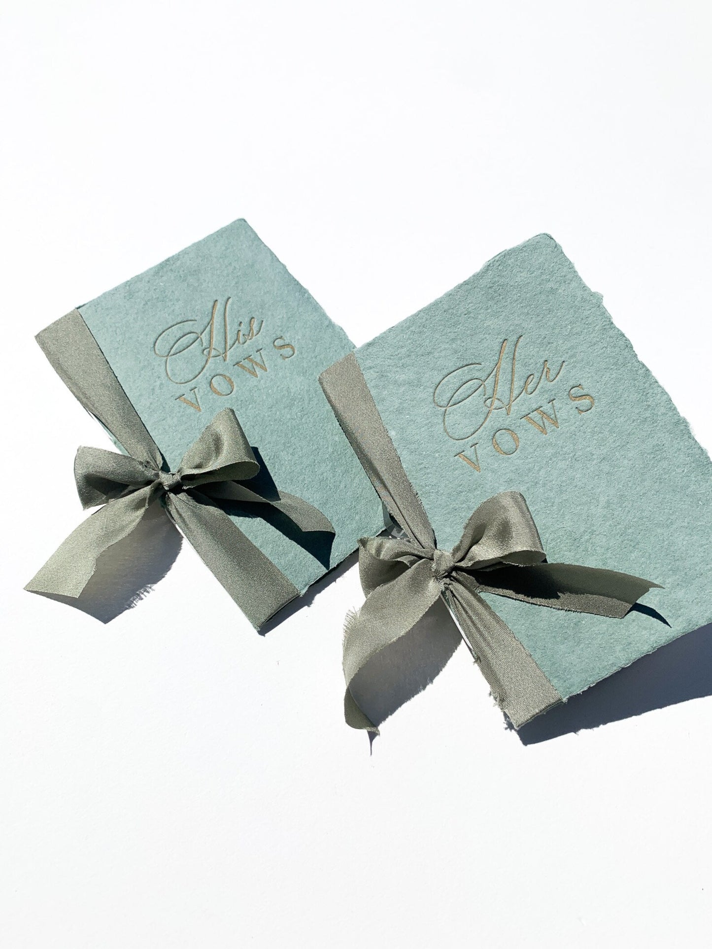 His and Hers Wedding Vow Book | Handmade Paper + Letterpress