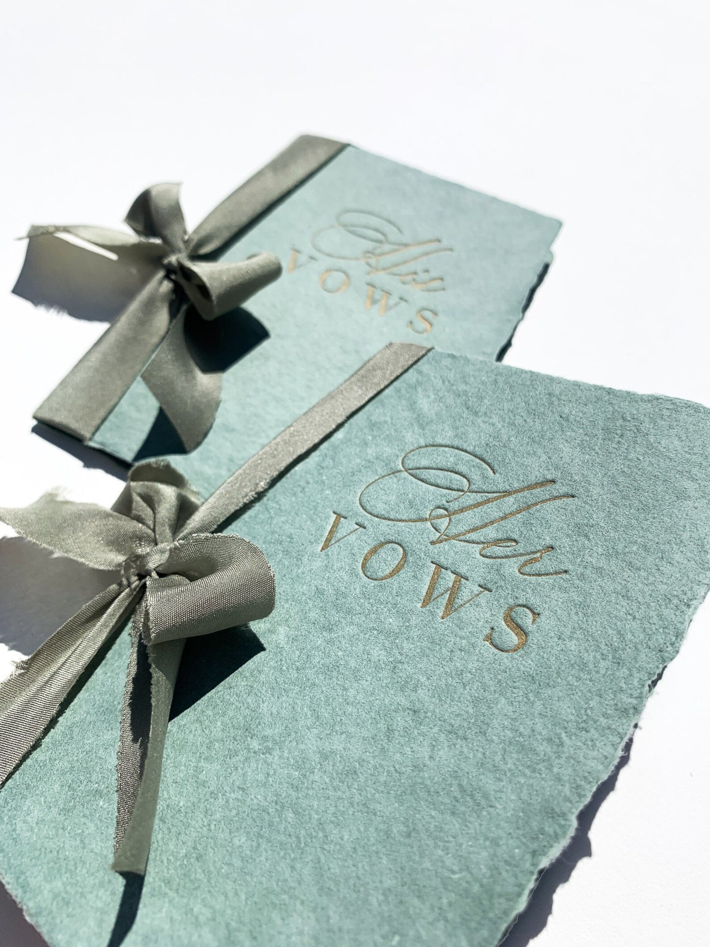 His and Hers Wedding Vow Book | Handmade Paper + Letterpress