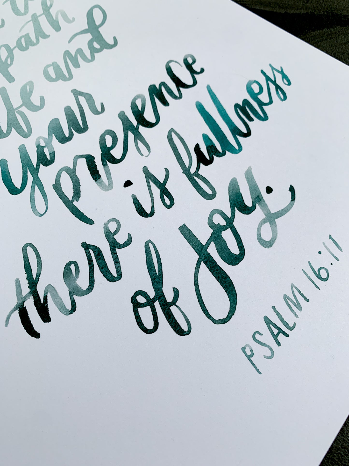 Fullness Of Joy Art Print | Psalm 16:11 | Hand-lettered Watercolor
