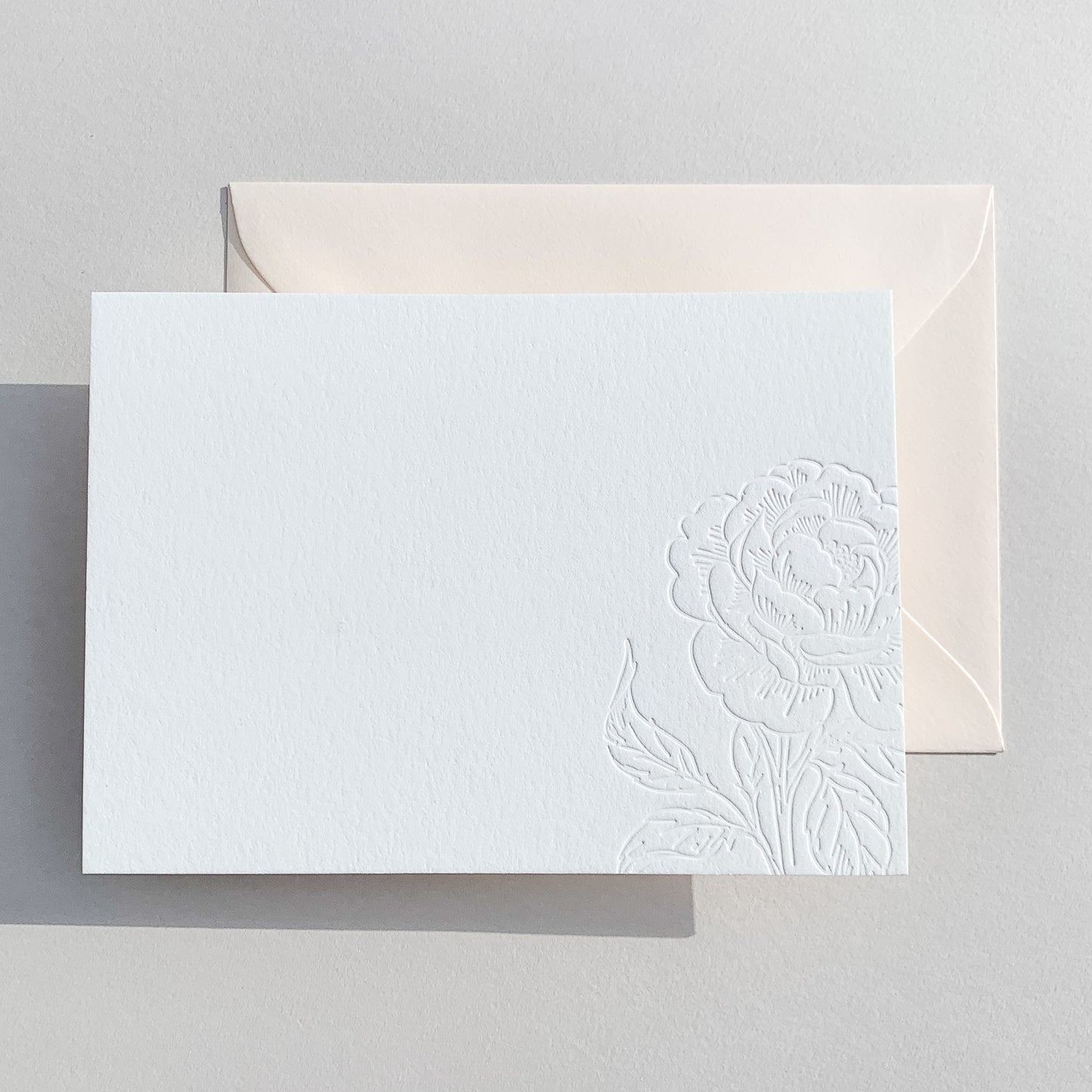 Peony Floral Stationery | Letterpress Flat Notecards